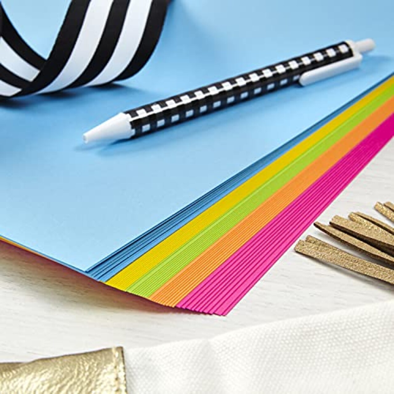 250/Pack Color Cardstock -"Bright" Assortment, 65 lb Cover Weight, 8.5 x 11, Assorted